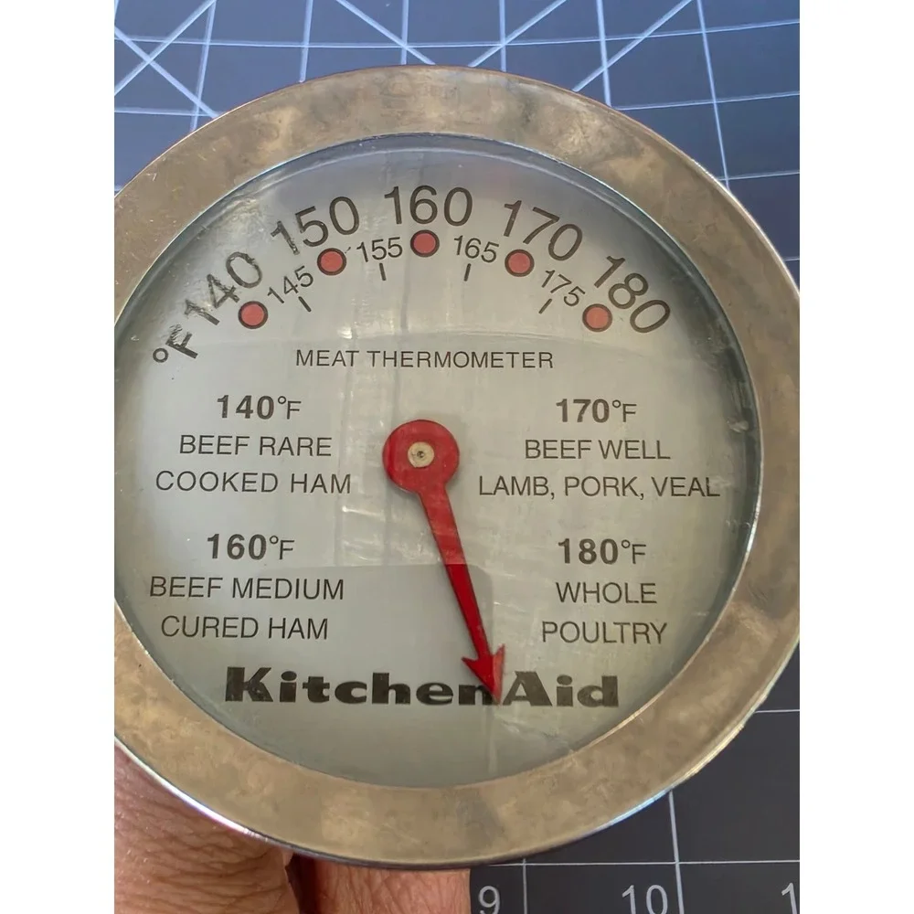KitchenAid Stainless Steel Analog Meat Thermometer Silver 140-180 F Range